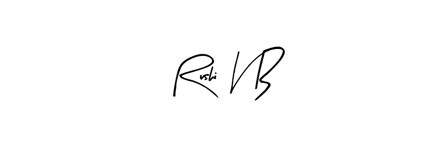 Use a signature maker to create a handwritten signature online. With this signature software, you can design (Arty Signature) your own signature for name Rushi V B. Rushi V B signature style 8 images and pictures png