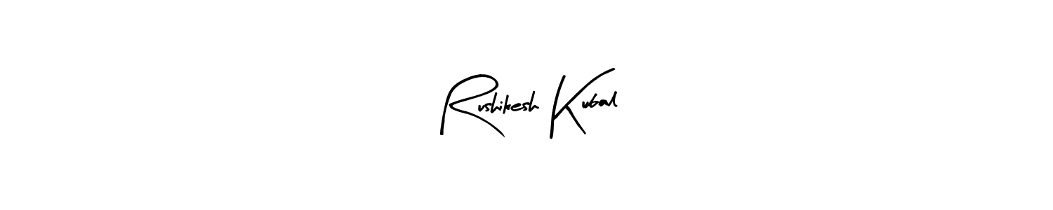 How to make Rushikesh Kubal name signature. Use Arty Signature style for creating short signs online. This is the latest handwritten sign. Rushikesh Kubal signature style 8 images and pictures png