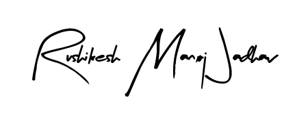 The Arty Signature handwriting style adds charm and authenticity to name Rushikesh Manoj Jadhav. A wonderful choice for personal thank-you notes. Rushikesh Manoj Jadhav signature style 8 images and pictures png