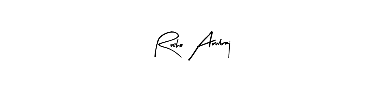 Make a beautiful signature design for name Rusho Arulraj. With this signature (Arty Signature) style, you can create a handwritten signature for free. Rusho Arulraj signature style 8 images and pictures png