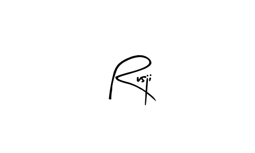 Use a signature maker to create a handwritten signature online. With this signature software, you can design (Arty Signature) your own signature for name Rusji. Rusji signature style 8 images and pictures png