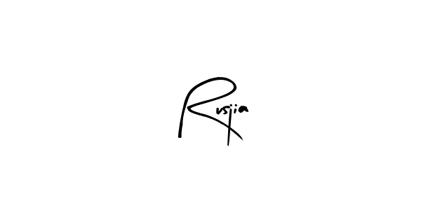 Make a beautiful signature design for name Rusjia. With this signature (Arty Signature) style, you can create a handwritten signature for free. Rusjia signature style 8 images and pictures png