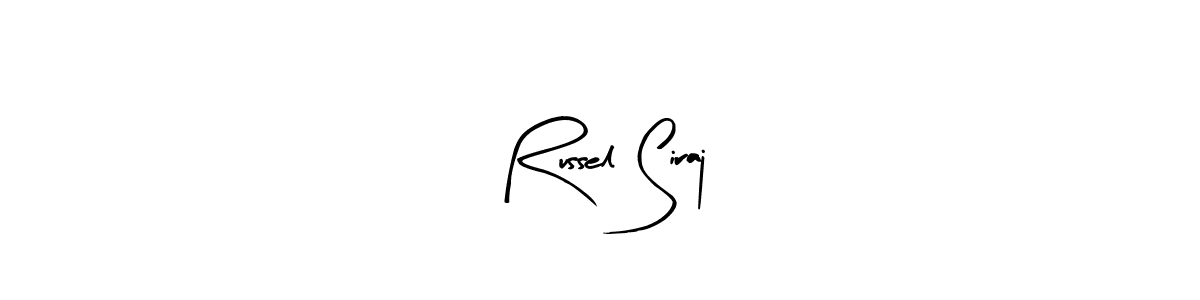 Use a signature maker to create a handwritten signature online. With this signature software, you can design (Arty Signature) your own signature for name Russel Siraj. Russel Siraj signature style 8 images and pictures png