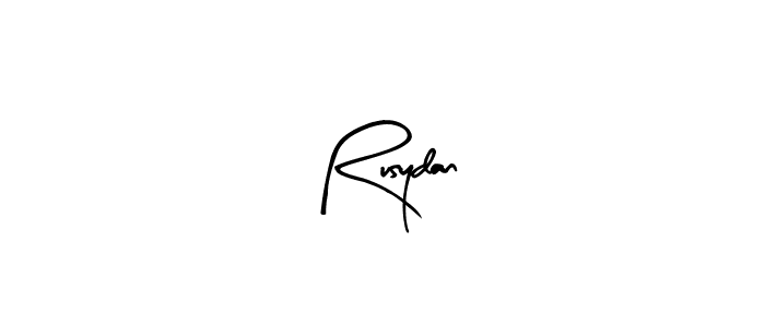 Create a beautiful signature design for name Rusydan. With this signature (Arty Signature) fonts, you can make a handwritten signature for free. Rusydan signature style 8 images and pictures png