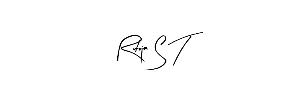 if you are searching for the best signature style for your name Rutuja S T. so please give up your signature search. here we have designed multiple signature styles  using Arty Signature. Rutuja S T signature style 8 images and pictures png