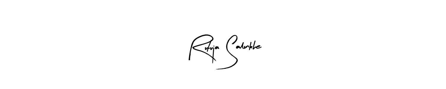 How to make Rutuja Salunkhe name signature. Use Arty Signature style for creating short signs online. This is the latest handwritten sign. Rutuja Salunkhe signature style 8 images and pictures png