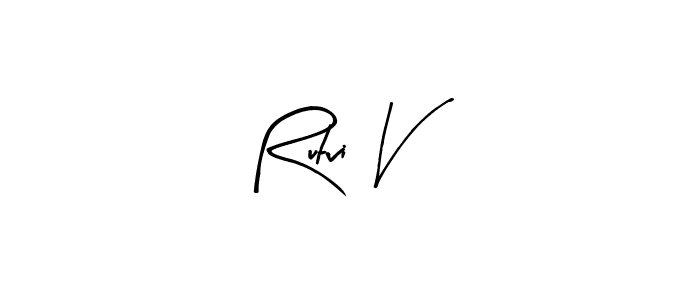 How to Draw Rutvi V signature style? Arty Signature is a latest design signature styles for name Rutvi V. Rutvi V signature style 8 images and pictures png