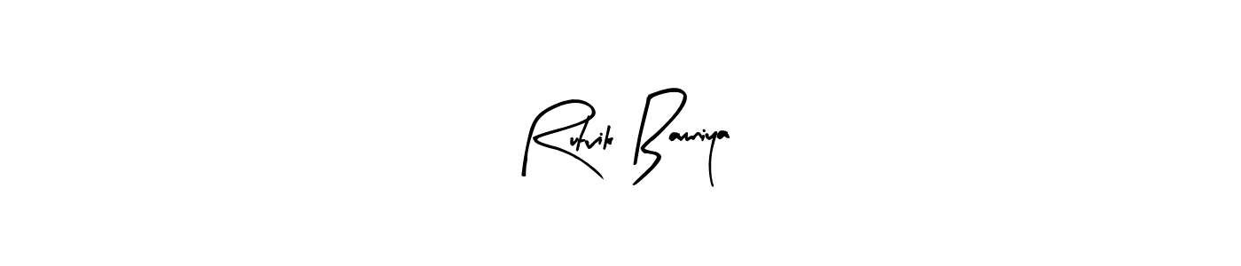 Create a beautiful signature design for name Rutvik Bamniya. With this signature (Arty Signature) fonts, you can make a handwritten signature for free. Rutvik Bamniya signature style 8 images and pictures png