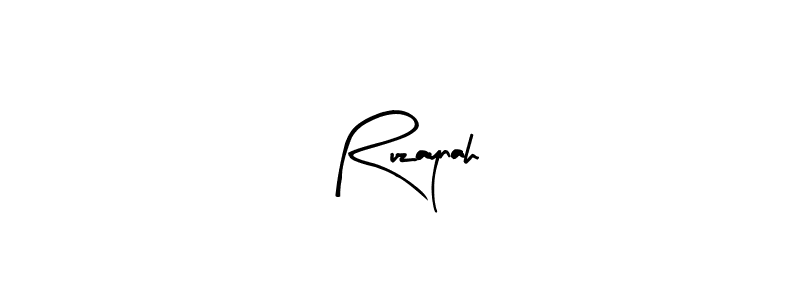 The best way (Arty Signature) to make a short signature is to pick only two or three words in your name. The name Ruzaynah include a total of six letters. For converting this name. Ruzaynah signature style 8 images and pictures png