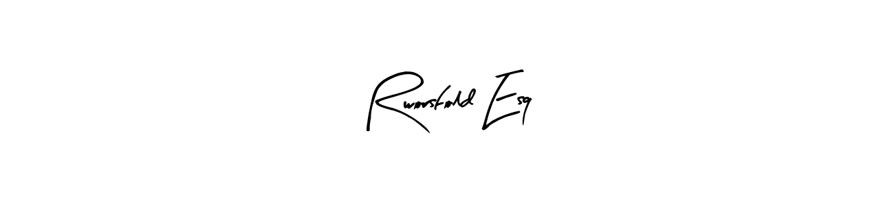 This is the best signature style for the Rworsfold Esq name. Also you like these signature font (Arty Signature). Mix name signature. Rworsfold Esq signature style 8 images and pictures png