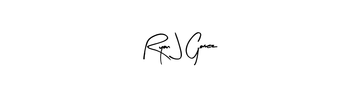 Use a signature maker to create a handwritten signature online. With this signature software, you can design (Arty Signature) your own signature for name Ryan J Gomez. Ryan J Gomez signature style 8 images and pictures png