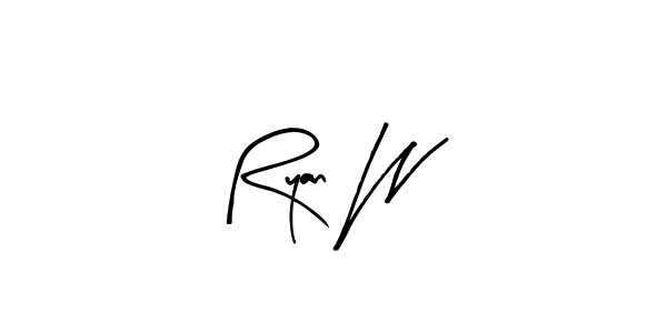 Design your own signature with our free online signature maker. With this signature software, you can create a handwritten (Arty Signature) signature for name Ryan W. Ryan W signature style 8 images and pictures png