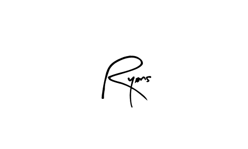 Make a beautiful signature design for name Ryons. With this signature (Arty Signature) style, you can create a handwritten signature for free. Ryons signature style 8 images and pictures png