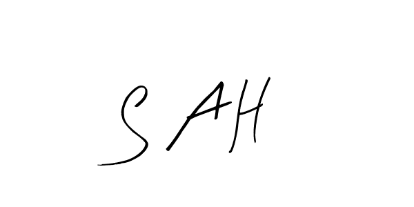 Create a beautiful signature design for name S  A H. With this signature (Arty Signature) fonts, you can make a handwritten signature for free. S  A H signature style 8 images and pictures png