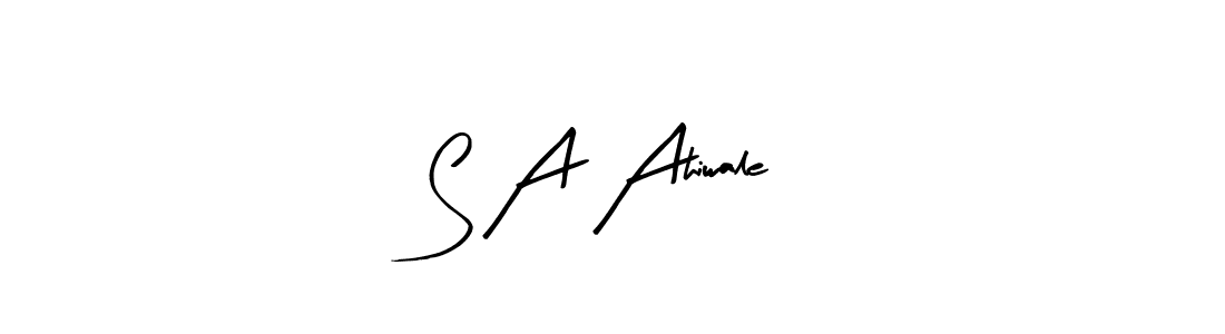 Arty Signature is a professional signature style that is perfect for those who want to add a touch of class to their signature. It is also a great choice for those who want to make their signature more unique. Get S A Ahiwale name to fancy signature for free. S A Ahiwale signature style 8 images and pictures png