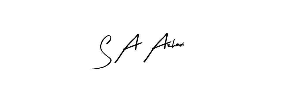 Also You can easily find your signature by using the search form. We will create S A Azhari name handwritten signature images for you free of cost using Arty Signature sign style. S A Azhari signature style 8 images and pictures png