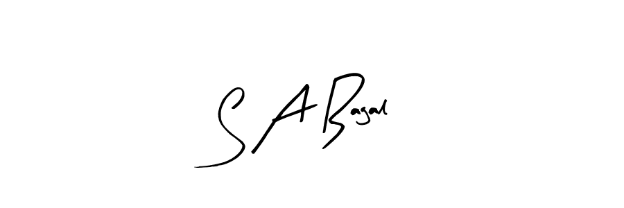 How to make S A Bagal name signature. Use Arty Signature style for creating short signs online. This is the latest handwritten sign. S A Bagal signature style 8 images and pictures png