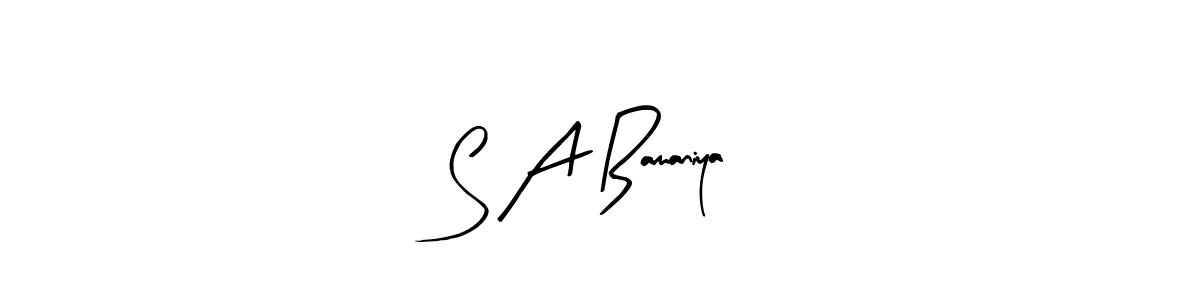 How to Draw S A Bamaniya signature style? Arty Signature is a latest design signature styles for name S A Bamaniya. S A Bamaniya signature style 8 images and pictures png