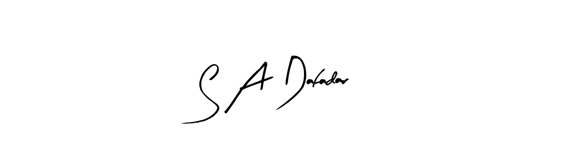 Similarly Arty Signature is the best handwritten signature design. Signature creator online .You can use it as an online autograph creator for name S A Dafadar. S A Dafadar signature style 8 images and pictures png