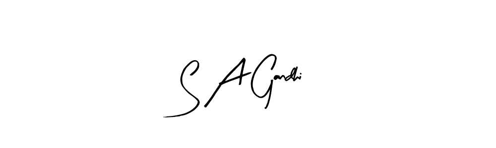 How to make S A Gandhi name signature. Use Arty Signature style for creating short signs online. This is the latest handwritten sign. S A Gandhi signature style 8 images and pictures png
