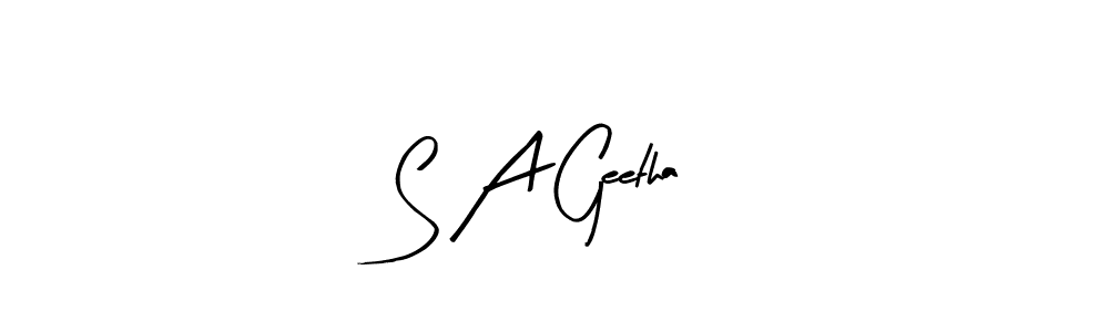 You should practise on your own different ways (Arty Signature) to write your name (S A Geetha) in signature. don't let someone else do it for you. S A Geetha signature style 8 images and pictures png