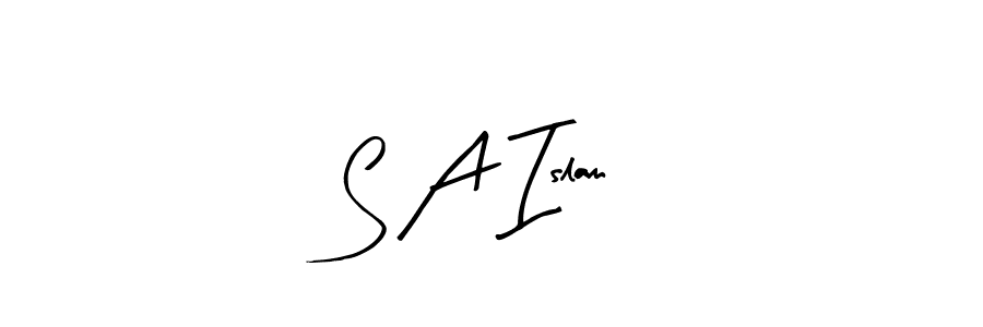Create a beautiful signature design for name S A Islam. With this signature (Arty Signature) fonts, you can make a handwritten signature for free. S A Islam signature style 8 images and pictures png