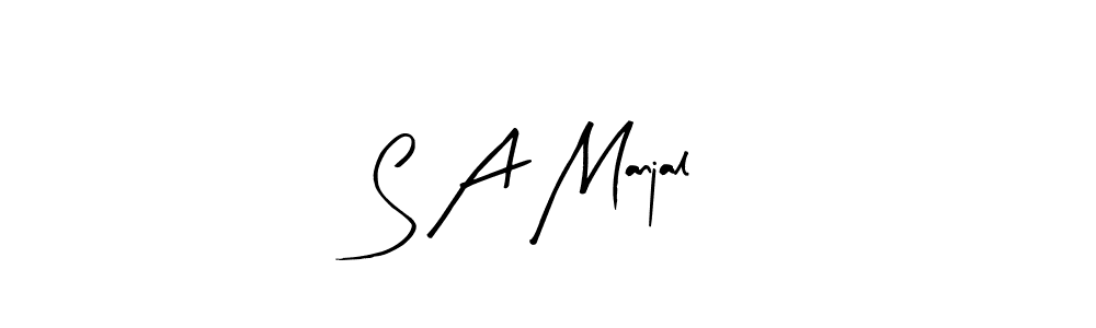 Design your own signature with our free online signature maker. With this signature software, you can create a handwritten (Arty Signature) signature for name S A Manjal. S A Manjal signature style 8 images and pictures png