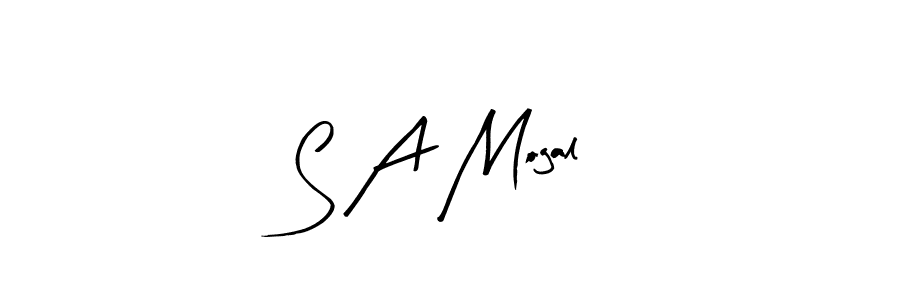 The best way (Arty Signature) to make a short signature is to pick only two or three words in your name. The name S A Mogal include a total of six letters. For converting this name. S A Mogal signature style 8 images and pictures png
