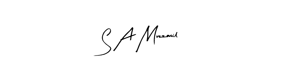 How to make S A Muzzamil name signature. Use Arty Signature style for creating short signs online. This is the latest handwritten sign. S A Muzzamil signature style 8 images and pictures png