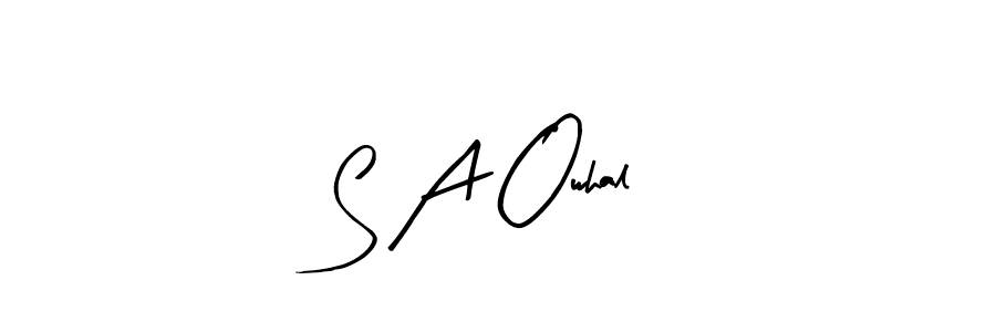 if you are searching for the best signature style for your name S A Owhal. so please give up your signature search. here we have designed multiple signature styles  using Arty Signature. S A Owhal signature style 8 images and pictures png