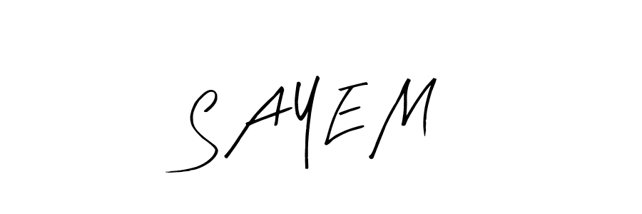 Design your own signature with our free online signature maker. With this signature software, you can create a handwritten (Arty Signature) signature for name S A Y E M. S A Y E M signature style 8 images and pictures png