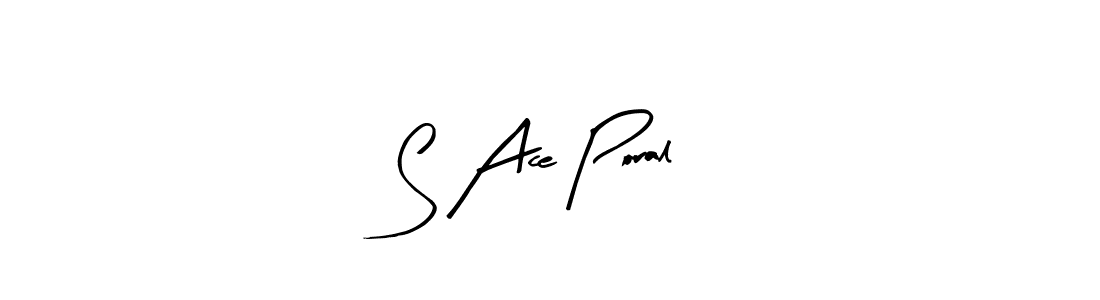 if you are searching for the best signature style for your name S Ace Poral. so please give up your signature search. here we have designed multiple signature styles  using Arty Signature. S Ace Poral signature style 8 images and pictures png