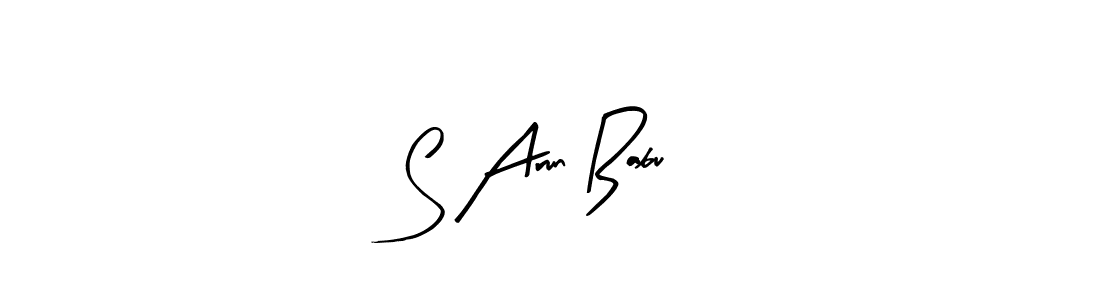 Similarly Arty Signature is the best handwritten signature design. Signature creator online .You can use it as an online autograph creator for name S Arun Babu. S Arun Babu signature style 8 images and pictures png
