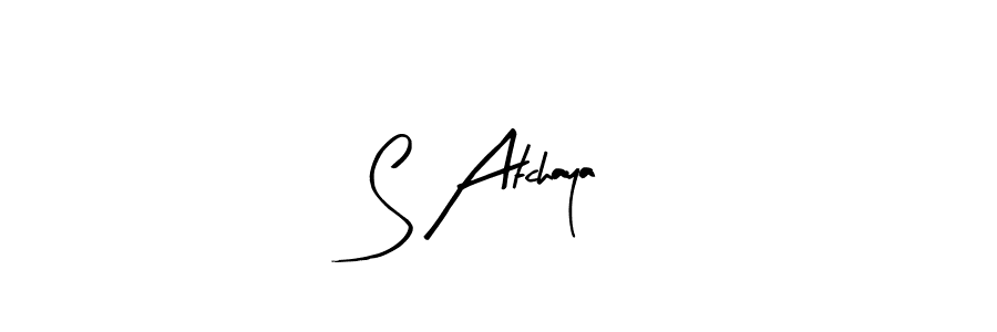 Similarly Arty Signature is the best handwritten signature design. Signature creator online .You can use it as an online autograph creator for name S Atchaya. S Atchaya signature style 8 images and pictures png