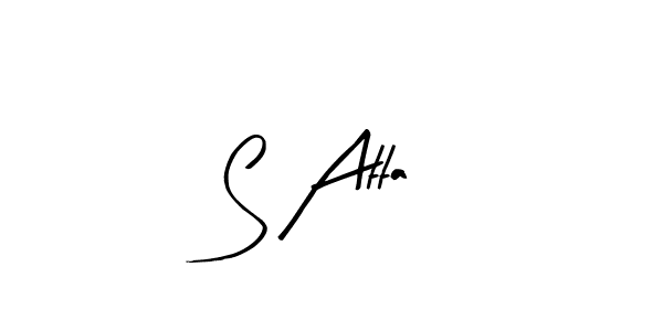 Similarly Arty Signature is the best handwritten signature design. Signature creator online .You can use it as an online autograph creator for name S Atta. S Atta signature style 8 images and pictures png