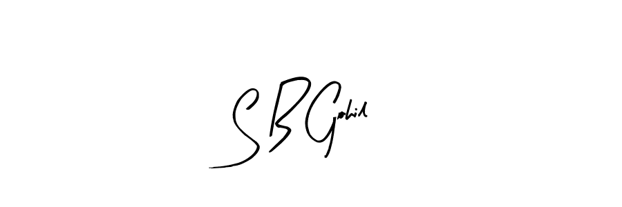 The best way (Arty Signature) to make a short signature is to pick only two or three words in your name. The name S B Gohil include a total of six letters. For converting this name. S B Gohil signature style 8 images and pictures png