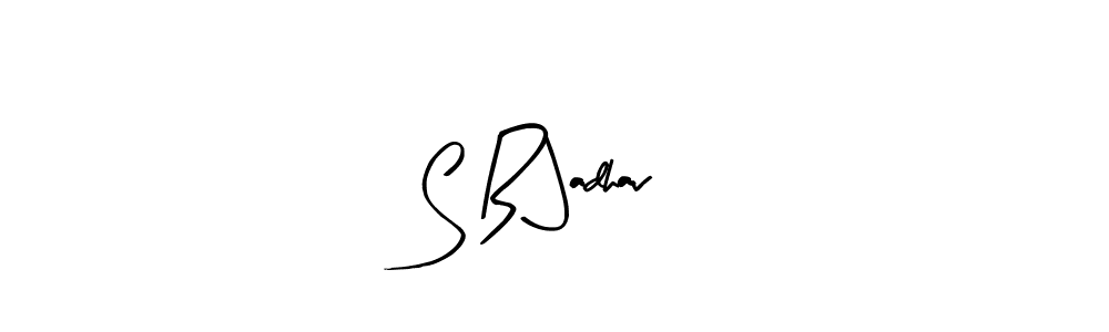 The best way (Arty Signature) to make a short signature is to pick only two or three words in your name. The name S B Jadhav include a total of six letters. For converting this name. S B Jadhav signature style 8 images and pictures png