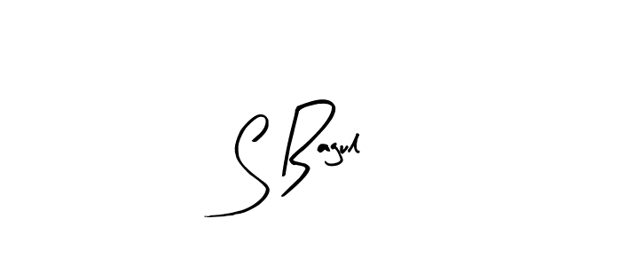 Make a beautiful signature design for name S Bagul. With this signature (Arty Signature) style, you can create a handwritten signature for free. S Bagul signature style 8 images and pictures png