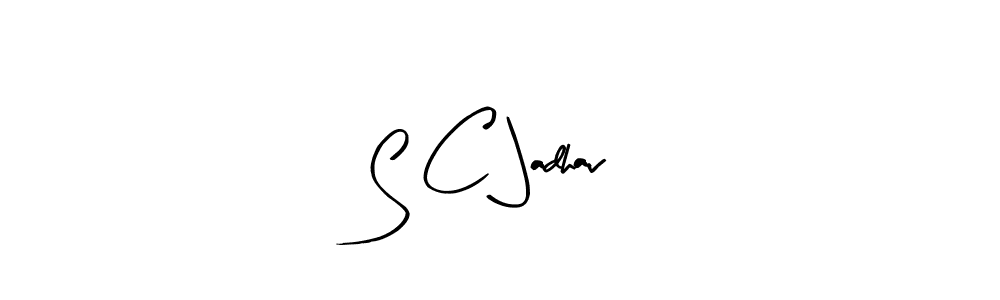 You should practise on your own different ways (Arty Signature) to write your name (S C Jadhav) in signature. don't let someone else do it for you. S C Jadhav signature style 8 images and pictures png