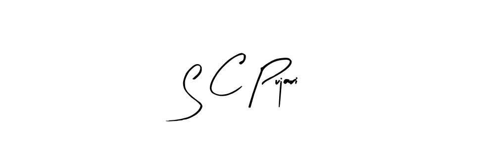 How to make S C Pujari name signature. Use Arty Signature style for creating short signs online. This is the latest handwritten sign. S C Pujari signature style 8 images and pictures png