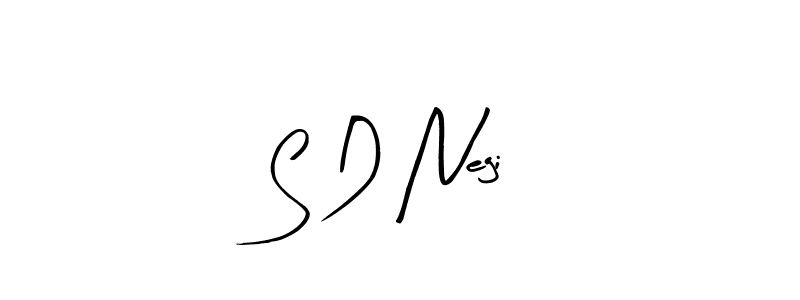 Create a beautiful signature design for name S D Negi. With this signature (Arty Signature) fonts, you can make a handwritten signature for free. S D Negi signature style 8 images and pictures png