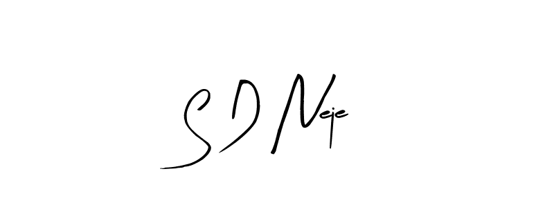 Use a signature maker to create a handwritten signature online. With this signature software, you can design (Arty Signature) your own signature for name S D Neje. S D Neje signature style 8 images and pictures png