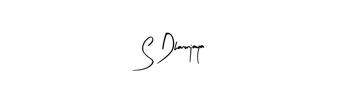Make a beautiful signature design for name S Dhanunjaya. With this signature (Arty Signature) style, you can create a handwritten signature for free. S Dhanunjaya signature style 8 images and pictures png