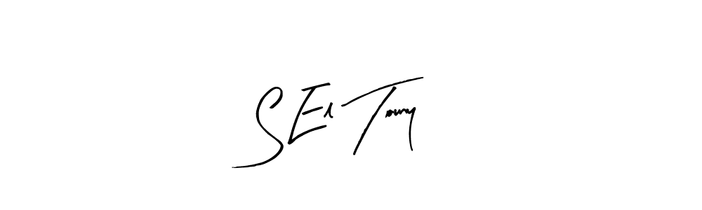 if you are searching for the best signature style for your name S El Touny. so please give up your signature search. here we have designed multiple signature styles  using Arty Signature. S El Touny signature style 8 images and pictures png
