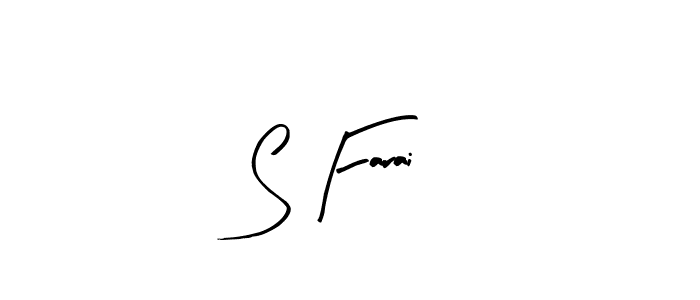 Make a beautiful signature design for name S Farai. With this signature (Arty Signature) style, you can create a handwritten signature for free. S Farai signature style 8 images and pictures png