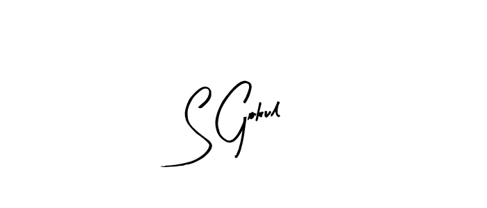 How to make S Gokul name signature. Use Arty Signature style for creating short signs online. This is the latest handwritten sign. S Gokul signature style 8 images and pictures png