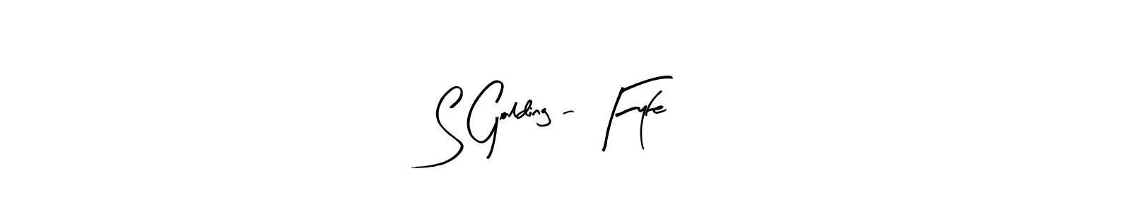 Similarly Arty Signature is the best handwritten signature design. Signature creator online .You can use it as an online autograph creator for name S Golding - Fyfe. S Golding - Fyfe signature style 8 images and pictures png