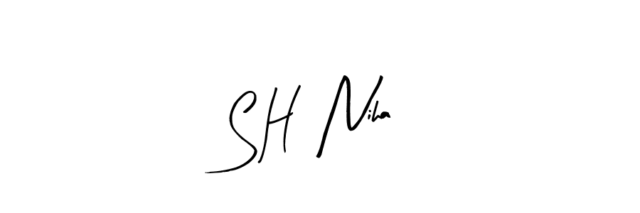 Best and Professional Signature Style for S H  Niha. Arty Signature Best Signature Style Collection. S H  Niha signature style 8 images and pictures png