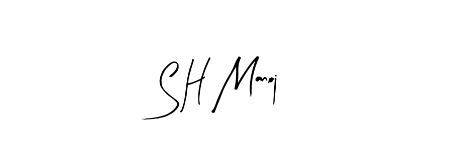 Use a signature maker to create a handwritten signature online. With this signature software, you can design (Arty Signature) your own signature for name S H Manoj. S H Manoj signature style 8 images and pictures png