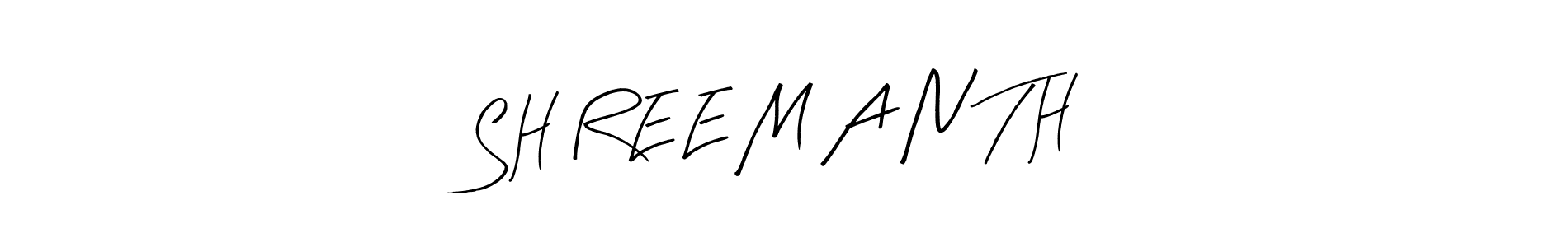 How to make S H R E E M A N T H name signature. Use Arty Signature style for creating short signs online. This is the latest handwritten sign. S H R E E M A N T H signature style 8 images and pictures png